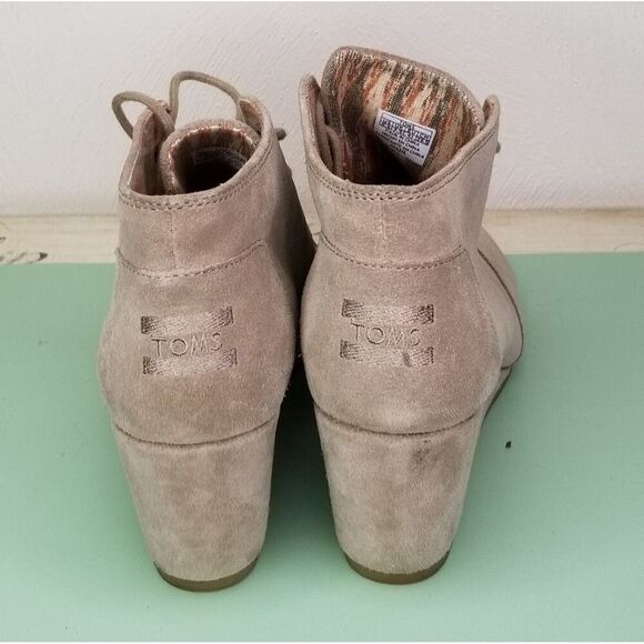 Toms Suede Wedge Ankle Boots - Picture 4 of 8